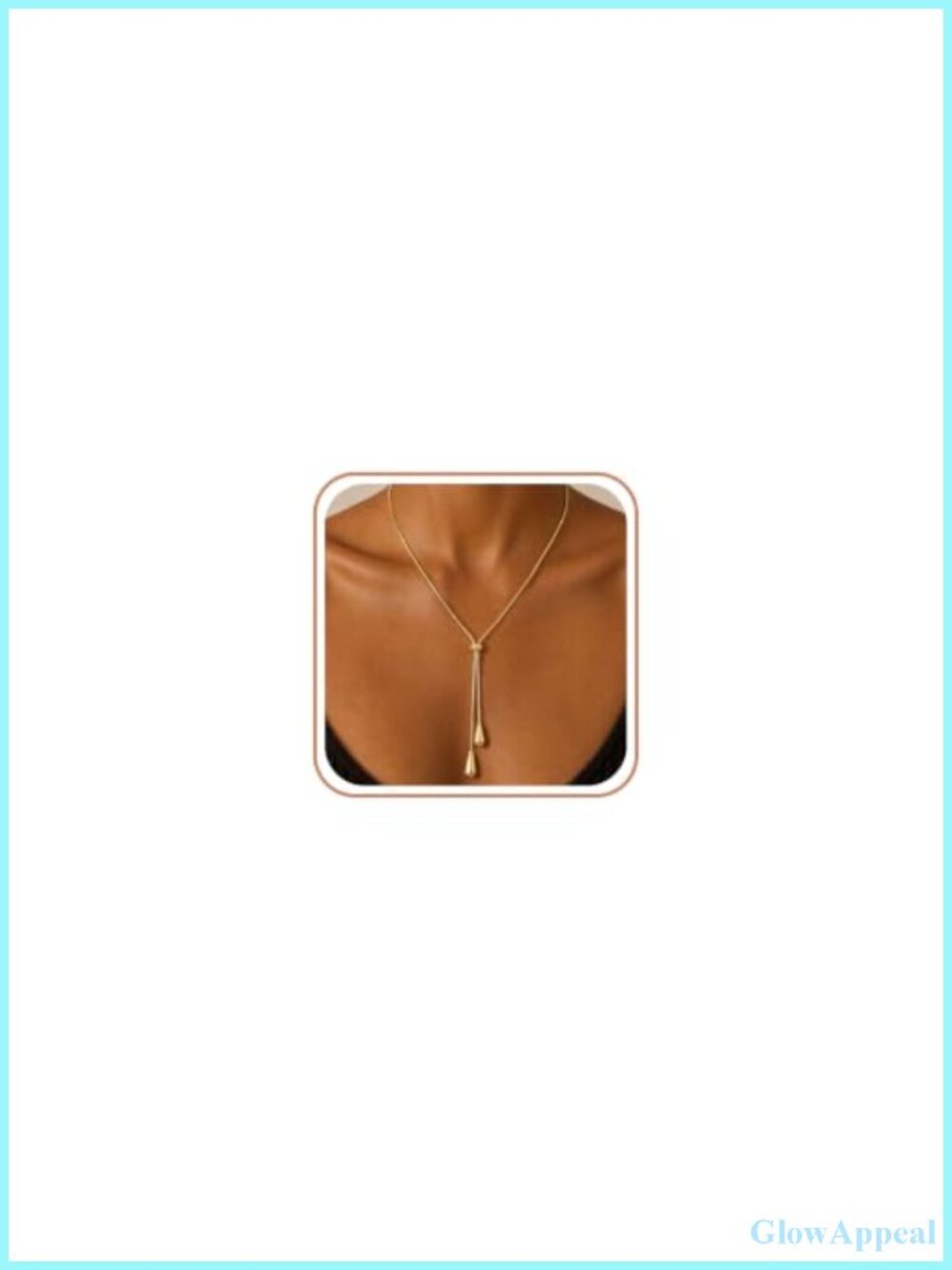 14K Gold Plated Brass Y Drop Lariat Necklace Adjustable